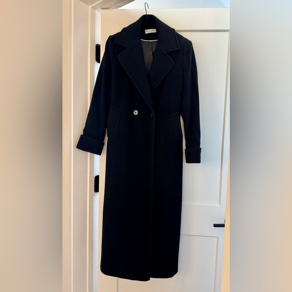 Preston & York Classic Black Wool Coat